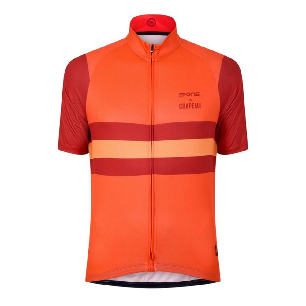 Skins Mens Zip Neck Slim Cycling Jacket / Red